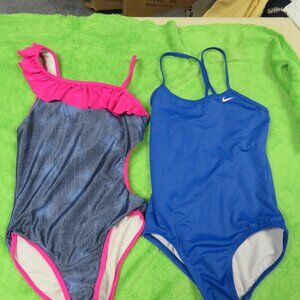 (2)  One Piece Swim Suits - Girls size M (10)
